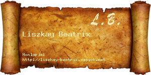 Liszkay Beatrix névjegykártya